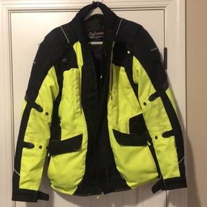 Motorcycle jacket with removable lining & gloves